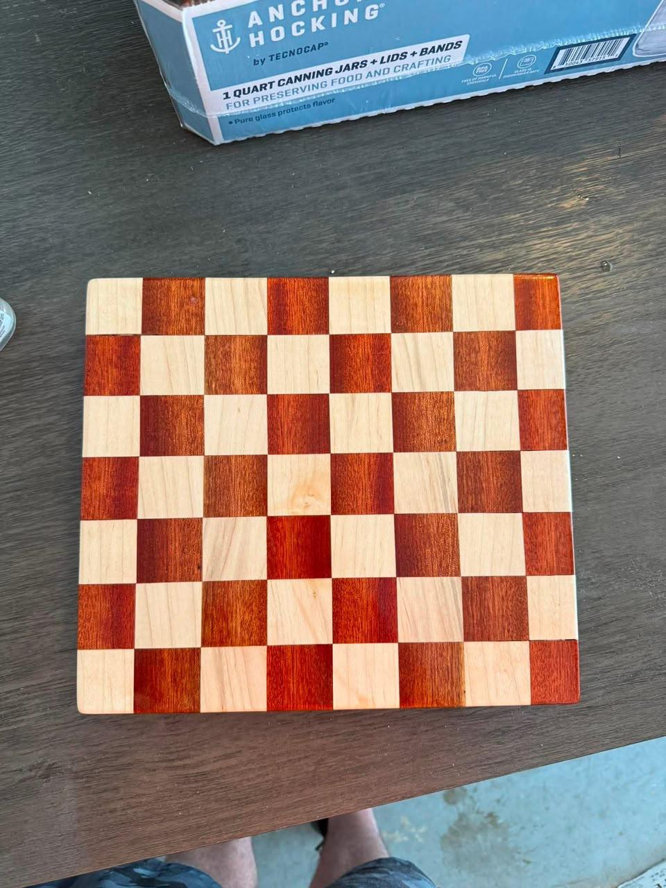 Padauk maple checkerboard board